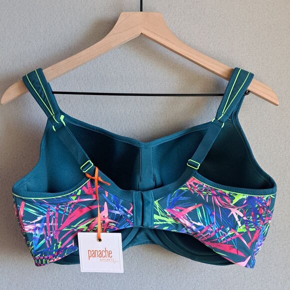 Panache Sport Women 38GG Bue Underwire High Impact Sports Bra  Fiesta Print - Picture 2 of 8